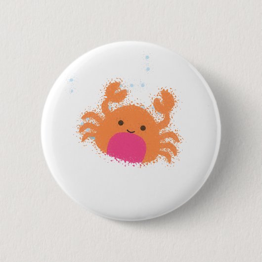 Oranje Cartoon krab Ronde Button 5,7 Cm (Voorkant)
