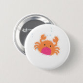 Oranje Cartoon krab Ronde Button 5,7 Cm (Voorkant /achterkant)