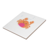 Oranje Cartoon krab Tegeltje (Zijkant)