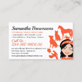 Oranje Cartoon Pet Animal Benoeming Visitekaartje (Voorkant)