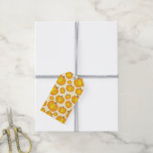 Oranje Cartoon Pompoen Patroon Cadeaulabel (Met Touw)