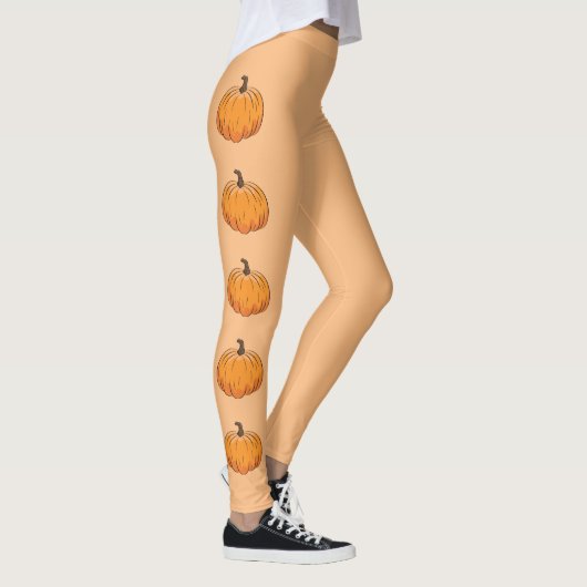 Oranje Cartoon Pompoenen Leggings (Rechts)