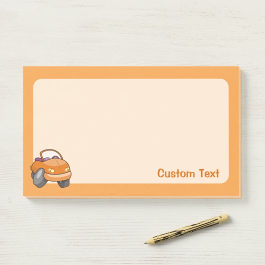 Oranje Cartoon Post-it® Notes (Op bureau)