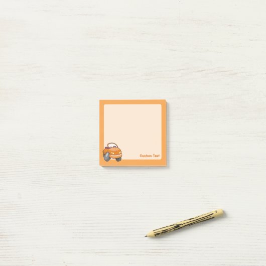 Oranje Cartoon Post-it® Notes (Op bureau)