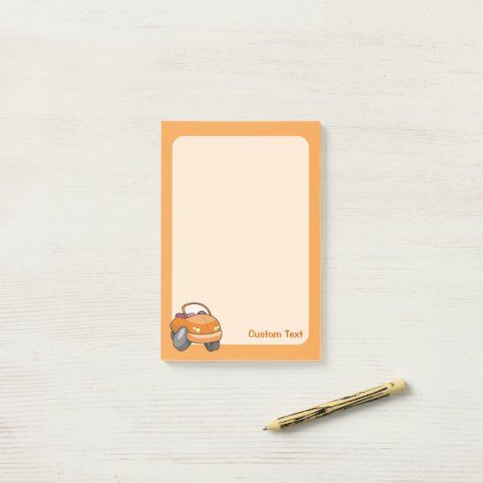Oranje Cartoon Post-it® Notes (Op bureau)