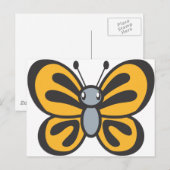 Oranje Cartoon voor vlinder Briefkaart (Voorkant / Achterkant)
