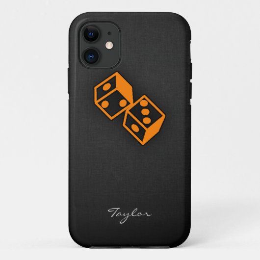 Oranje casinodobbelstenen Case-Mate iPhone case (Achterkant)