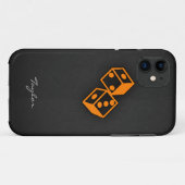 Oranje casinodobbelstenen Case-Mate iPhone case (Achterkant (horizontaal))