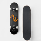 Oranje casinodobbelstenen persoonlijk skateboard (Voorkant)
