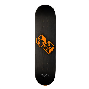 Oranje casinodobbelstenen persoonlijk skateboard