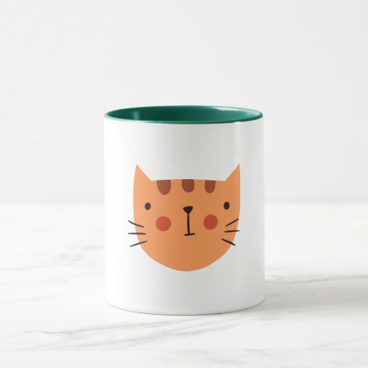 Oranje Cat Cute Funny Mok (Midden)