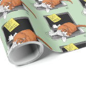 Oranje Cat Funny Laptop Cadeaupapier (Rol Hoek)