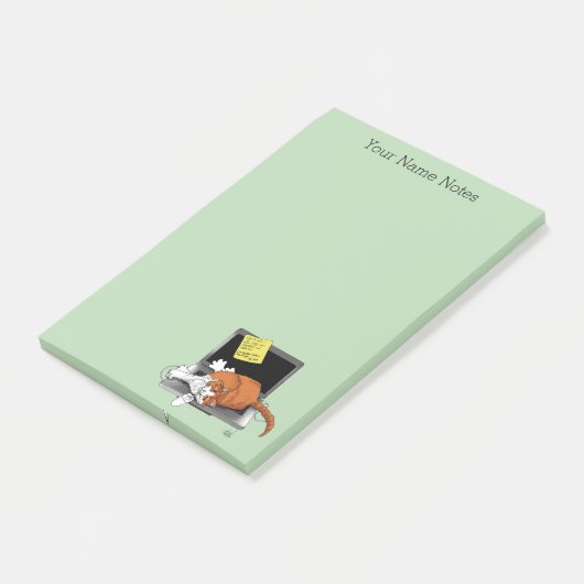 Oranje Cat Funny Laptop Post-it® Notes (Schuin)