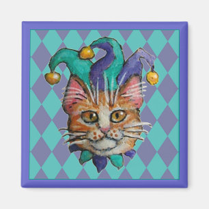 Oranje Cat Jester magnet