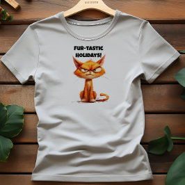 Oranje Cat Lovers’ Kerst ironische wensen T-Shirt