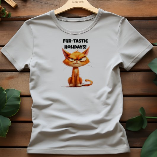 Oranje Cat Lovers’ Kerst ironische wensen T-Shirt