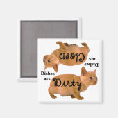 Oranje Cat Lovers Vaatwasser Magneet (Voorkant / Achterkant)