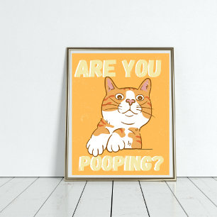 Oranje CAT... maak je een Poster van de badkamer?
