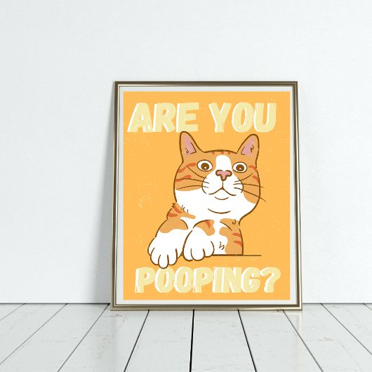 Oranje CAT... maak je een Poster van de badkamer?