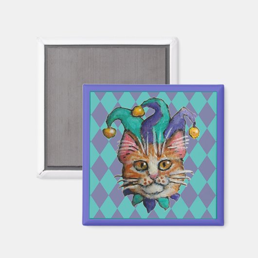 Oranje Cat nar magneet (Voorkant / Achterkant)