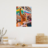 Oranje Cat Rocker Poster (Keuken)