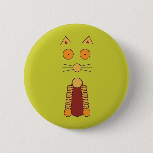 ORANJE CAT RONDE BUTTON 5,7 CM (Voorkant)