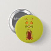 ORANJE CAT RONDE BUTTON 5,7 CM (Voorkant /achterkant)