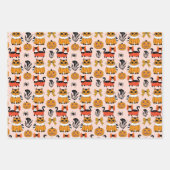 oranje Cat Seamless Pattern Halloween Inpakpapier Vel (Voorkant 3)