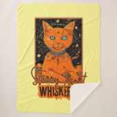 Oranje Cat & Tarot Kaarten | Cosmic Art Print Sherpa Deken (Voorkant)