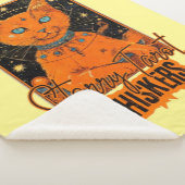 Oranje Cat & Tarot Kaarten | Cosmic Art Print Sherpa Deken (3/4)