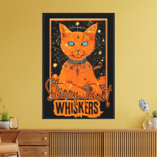 Oranje Cat Tarot Magic Cosmic Art Print