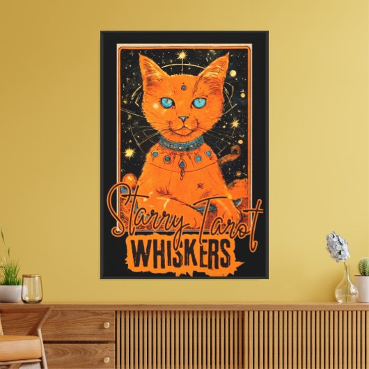 Oranje Cat Tarot Magic | Cosmic Art Print (Insitu (Woonkamer))