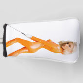 Oranje catsuit golf meisje golfheadcover (Voorkant)