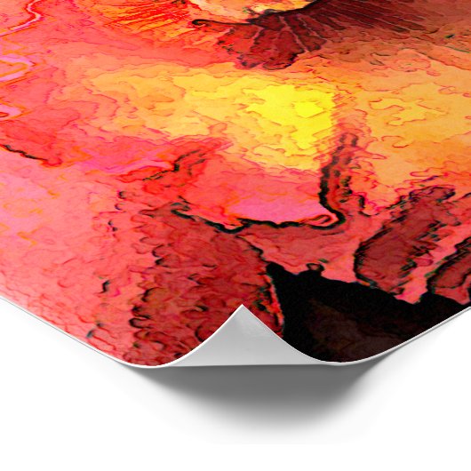 Oranje Cattleya Orchid Poster (Hoek)