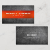 Oranje Chalkboard Gray Manager Visitekaartje (Voorkant / Achterkant)