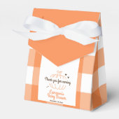 Oranje Check Pompoen Rustieke Herfst Baby shower Bedankdoosjes (Voorkant Zijde)
