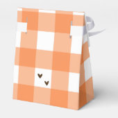 Oranje Check Pompoen Rustieke Herfst Baby shower Bedankdoosjes (Achterkant)