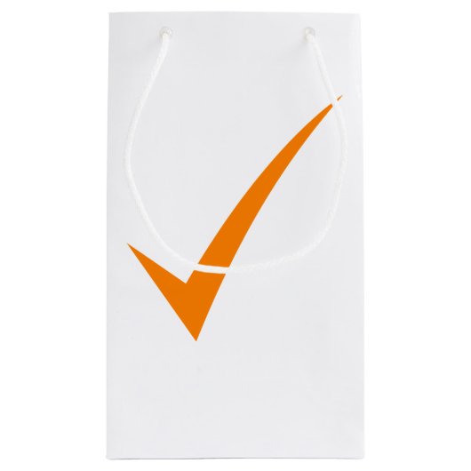 Oranje Check & Rating Symbool Gift Bag Klein Cadeauzakje (Achterkant)