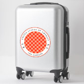 Oranje checkboard voor ventilatie sticker (Koffer)