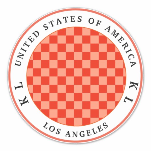 Oranje checkboard voor ventilatie sticker (Voorkant)