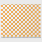 Oranje Checkerboard Patroon Cadeaupapier (Vlak)