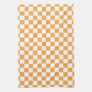 Oranje Checkerboard Patroon Theedoek