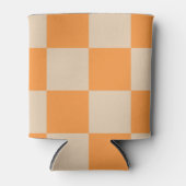 Oranje Checkerboard Retro geometrische controles Blikjeskoeler (Voorkant)