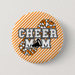 Oranje Cheer Moeder  Ronde Button 5,7 Cm