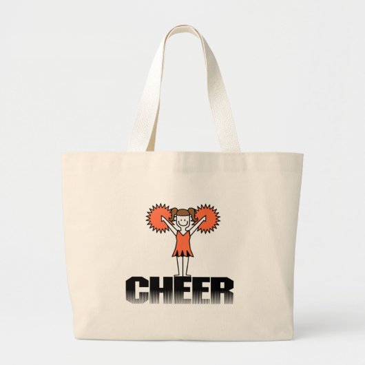 Oranje Cheerlead T-shirts en cadeautjes Grote Tote Bag (Voorkant)