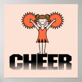 Oranje Cheerlead T-shirts en cadeautjes Poster (Voorkant)