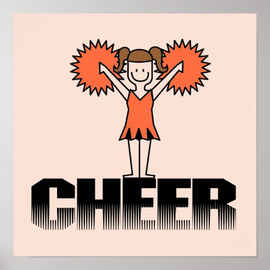 Oranje Cheerlead T-shirts en cadeautjes Poster (Voorkant)