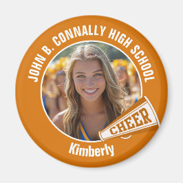 Oranje Cheerleader Foto High School Spirit Cheer Magneet