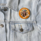 Oranje Cheerleader Foto High School Spirit Cheer Ronde Button 5,7 Cm (In situ)
