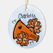 Oranje Cheerleader Ornament Megaphone Pom Pom Cute (Links)